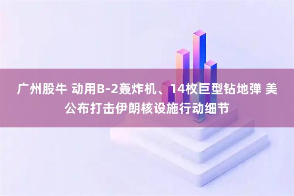 广州股牛 动用B-2轰炸机、14枚巨型钻地弹 美公布打击伊朗核设施行动细节
